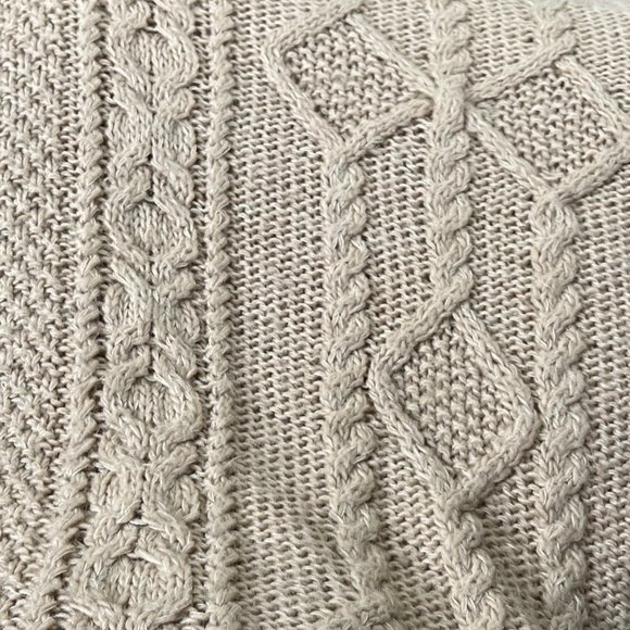 Vintage Mohair Wool Cable Knit Oversized Sweater Chunky Slouchy Preppy Fisherman - Picture 6 of 8